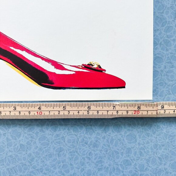 1990 Gold Book Ad • Ferragamo Red Pump • Fashion Collector Wall Art - Picture 5 of 6